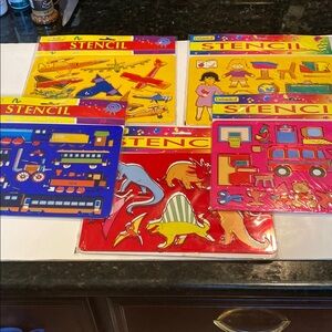 NIP and Vintage Set of 5 Kids’ Stencil Kits